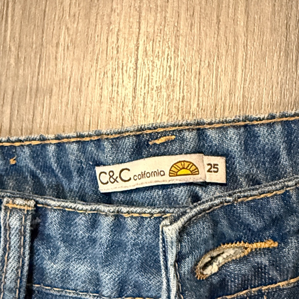 C&C California Ripped Blue Jean Shorts. Size 25 - Picture 4 of 10